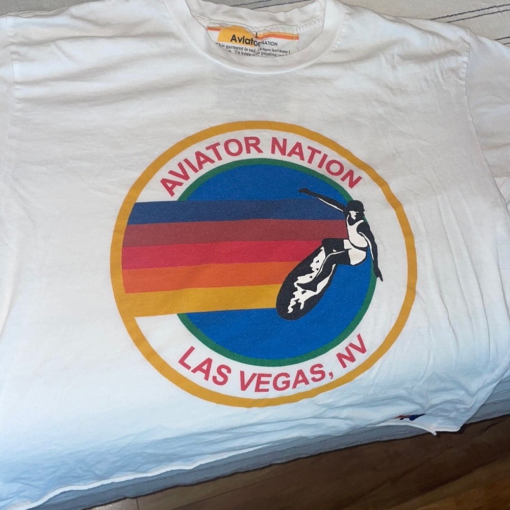 Aviator Nation boyfriend cropped T-shirt